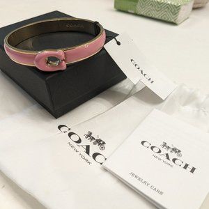 Authentic and Brand New - COACH  Signature Tabby Bangle Bracelet Pink